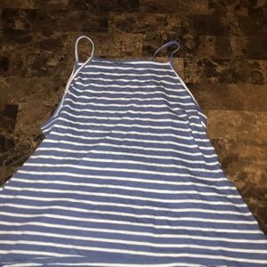 Light blue and white tank top